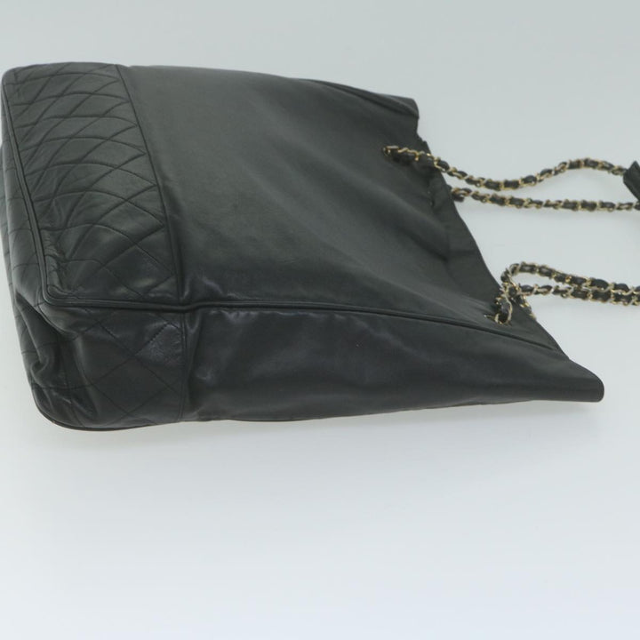 Top Quality Chanel Chain Shoulder Bag Leather Black CC Auth bs11894