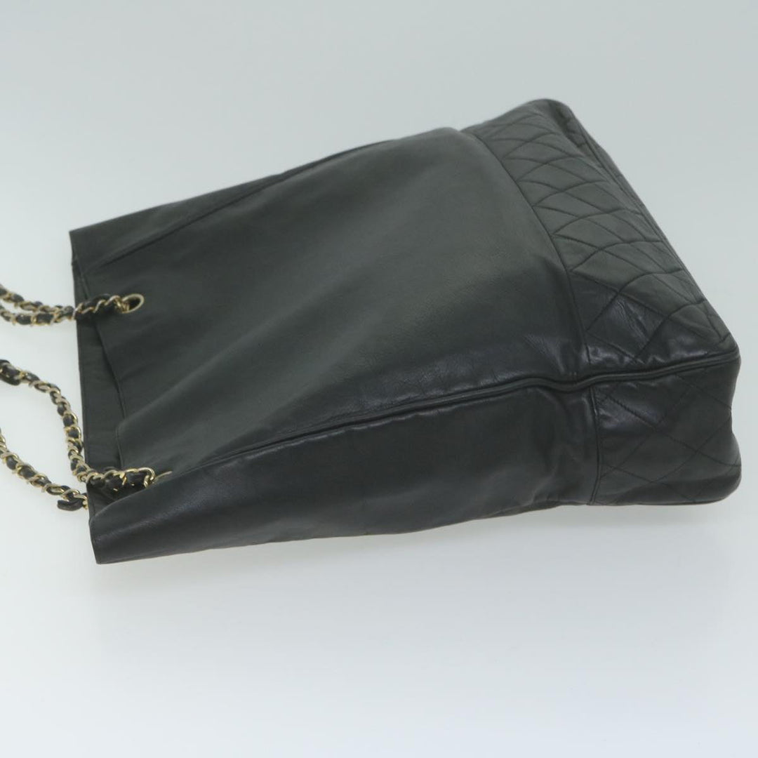 Top Quality Chanel Chain Shoulder Bag Leather Black CC Auth bs11894