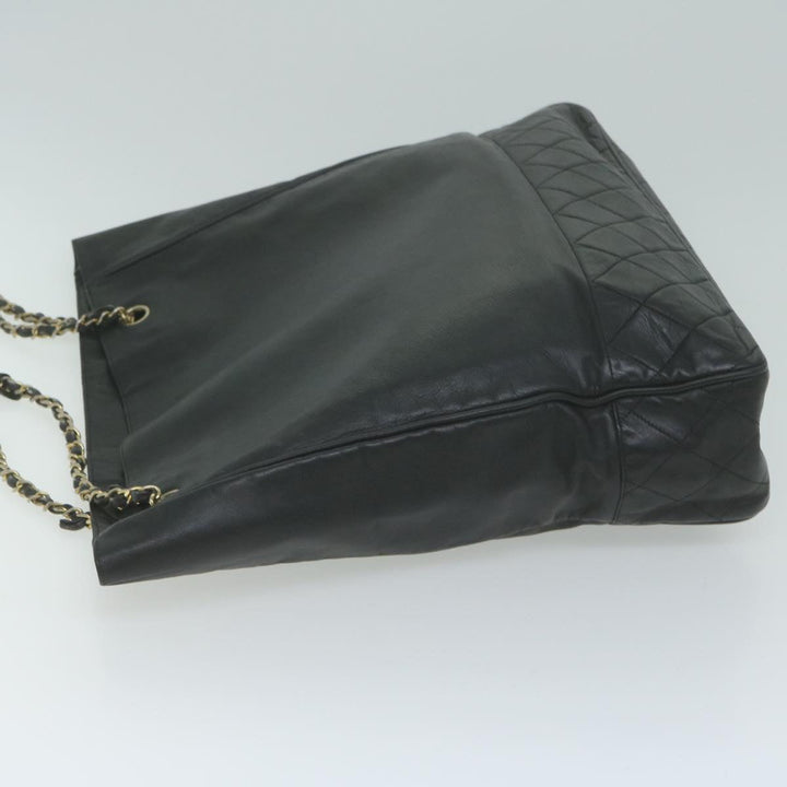 Top Quality Chanel Chain Shoulder Bag Leather Black CC Auth bs11894
