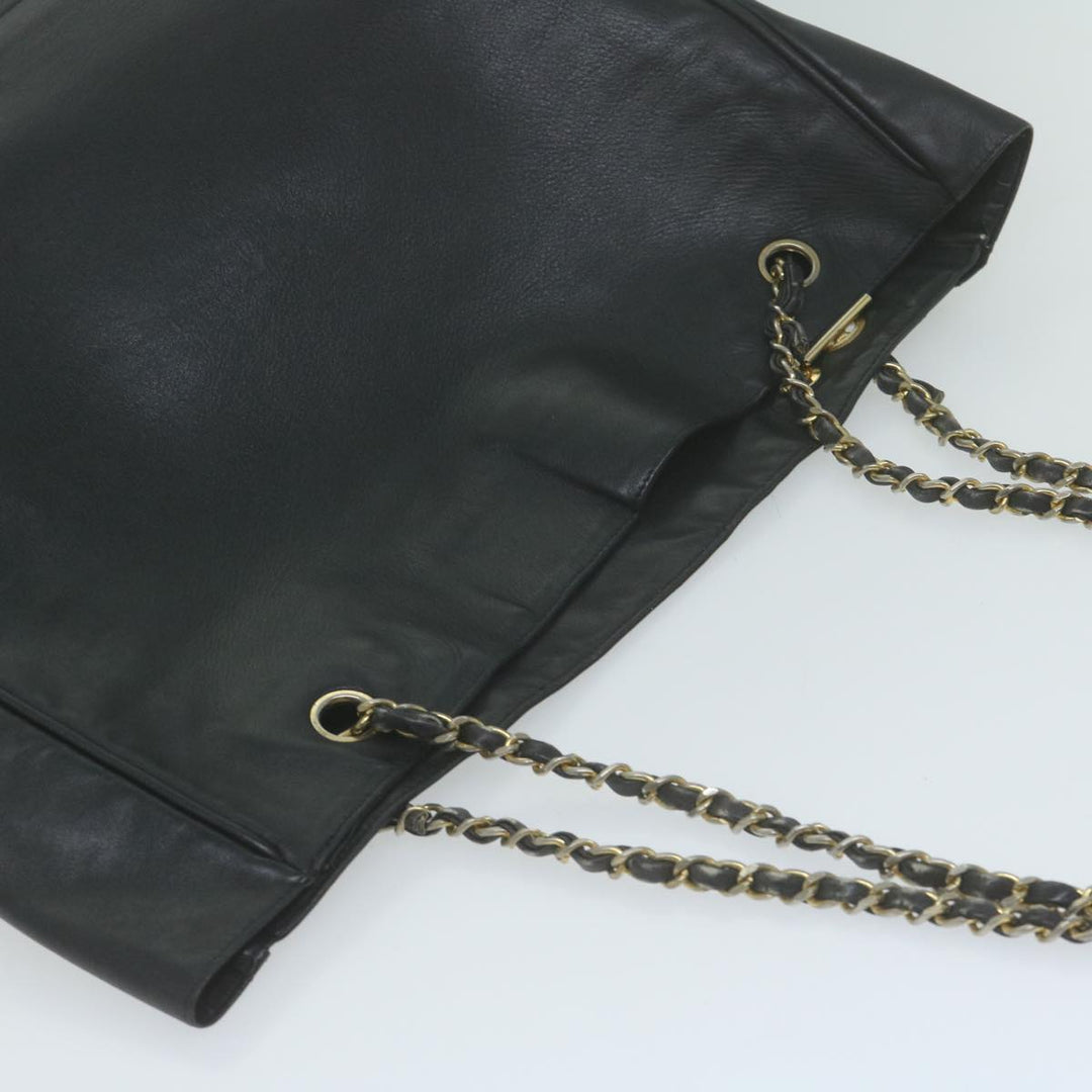 Top Quality Chanel Chain Shoulder Bag Leather Black CC Auth bs11894