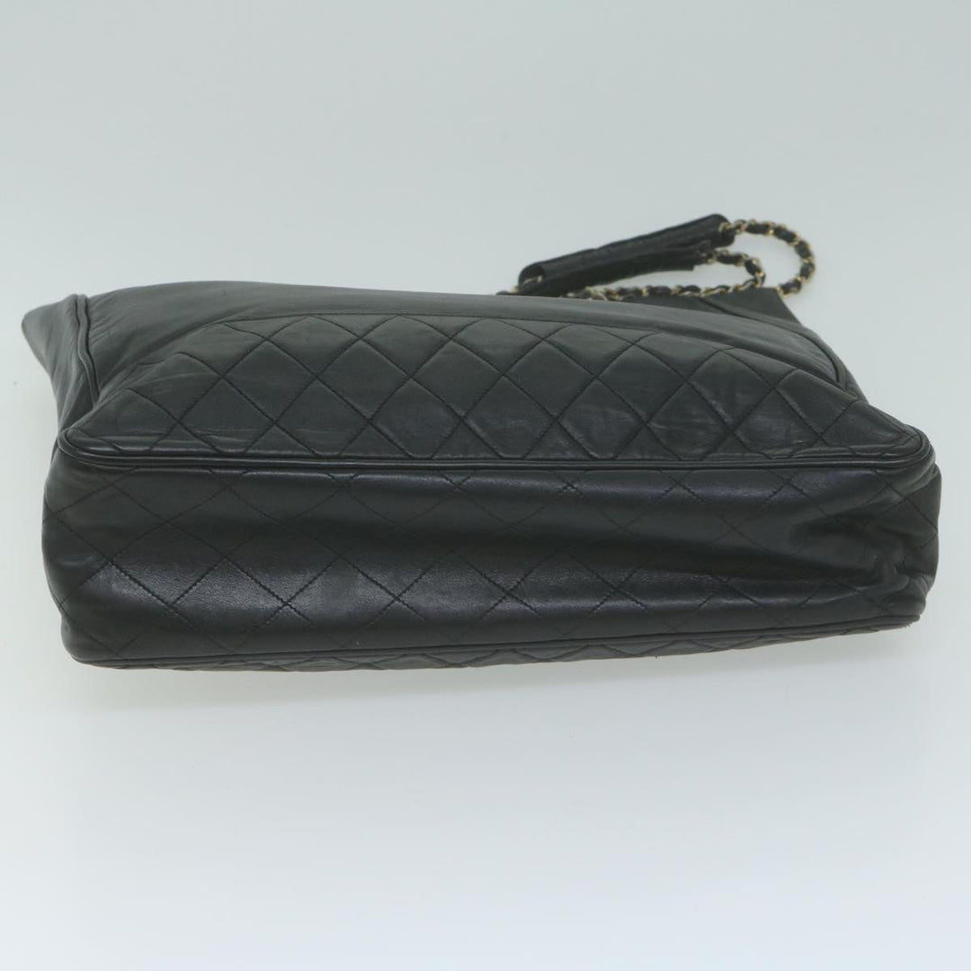Top Quality Chanel Chain Shoulder Bag Leather Black CC Auth bs11894