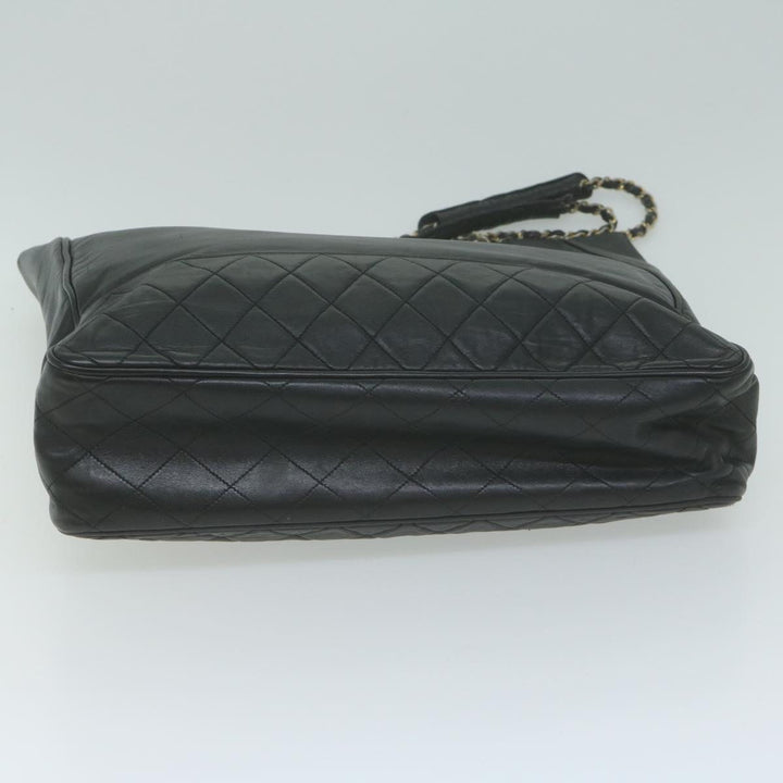 Top Quality Chanel Chain Shoulder Bag Leather Black CC Auth bs11894