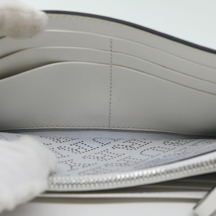 Burberry Long Wallet Leather White Auth bs12001