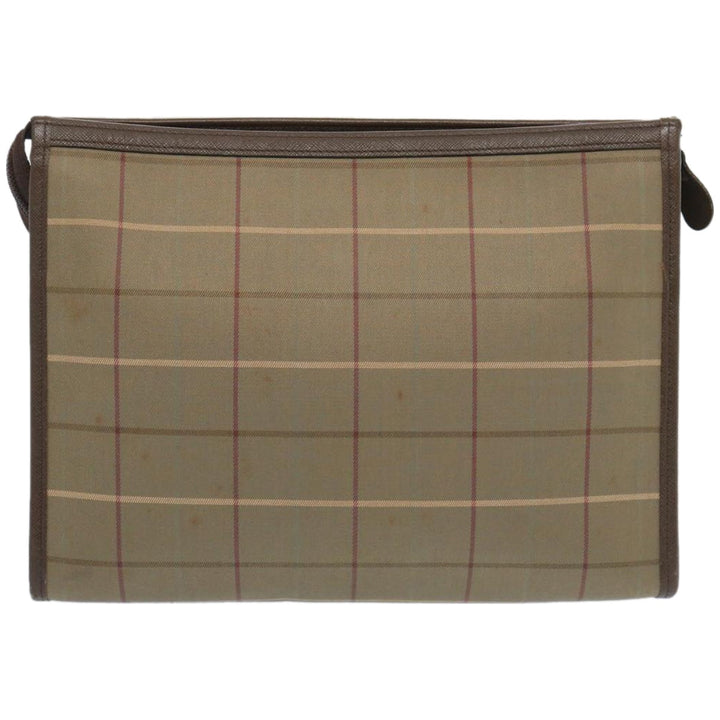 BurberrySs Nova Check Clutch Bag Canvas Beige Brown Auth bs12002