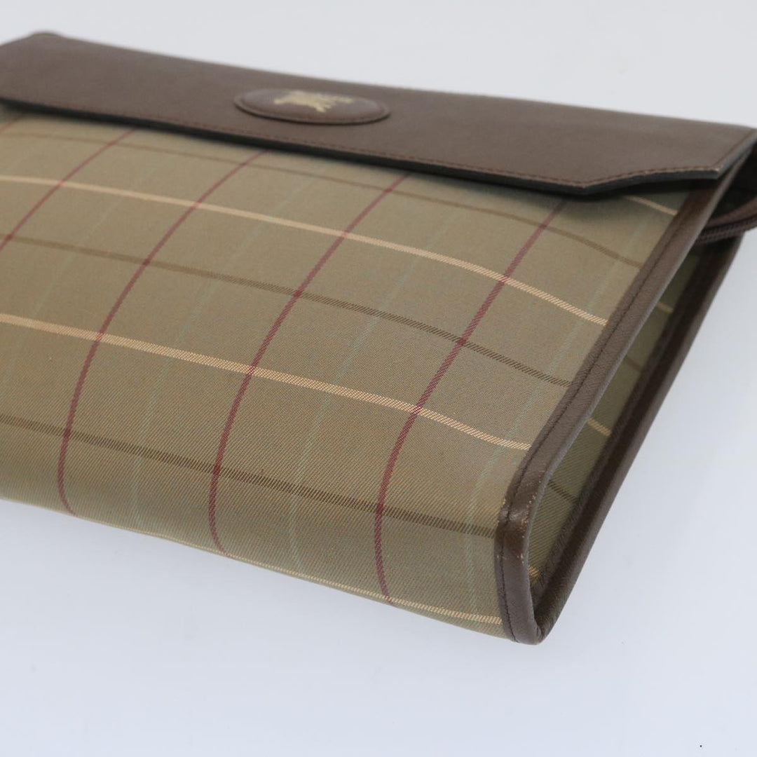 BurberrySs Nova Check Clutch Bag Canvas Beige Brown Auth bs12002