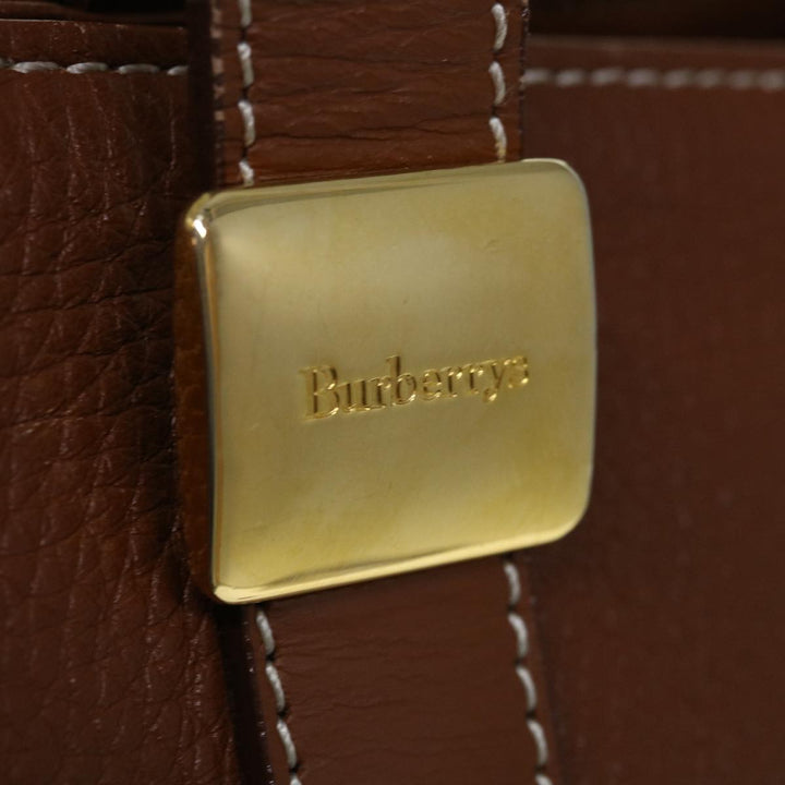 BurberrySs Hand Bag Leather Brown Auth bs12032