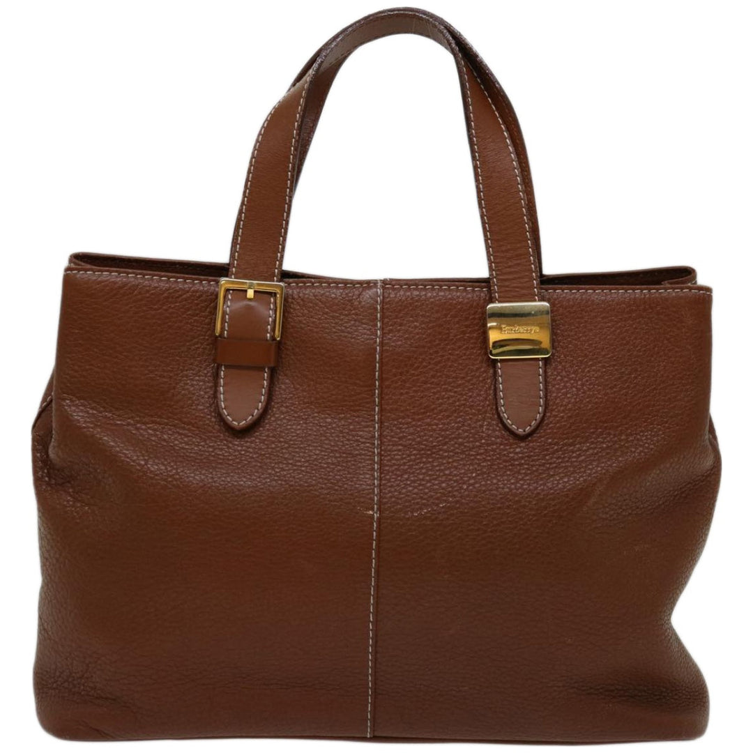 BurberrySs Hand Bag Leather Brown Auth bs12032