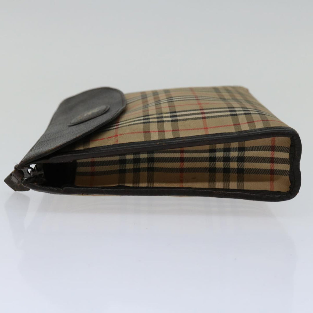 BURBERRYSs Nova Check Clutch Bag Canvas Beige Auth bs12051