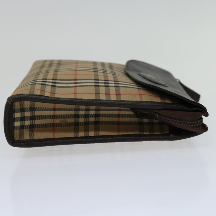 BURBERRYSs Nova Check Clutch Bag Canvas Beige Auth bs12051