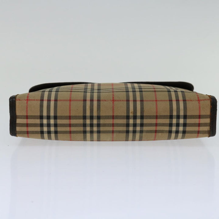 BURBERRYSs Nova Check Clutch Bag Canvas Beige Auth bs12051