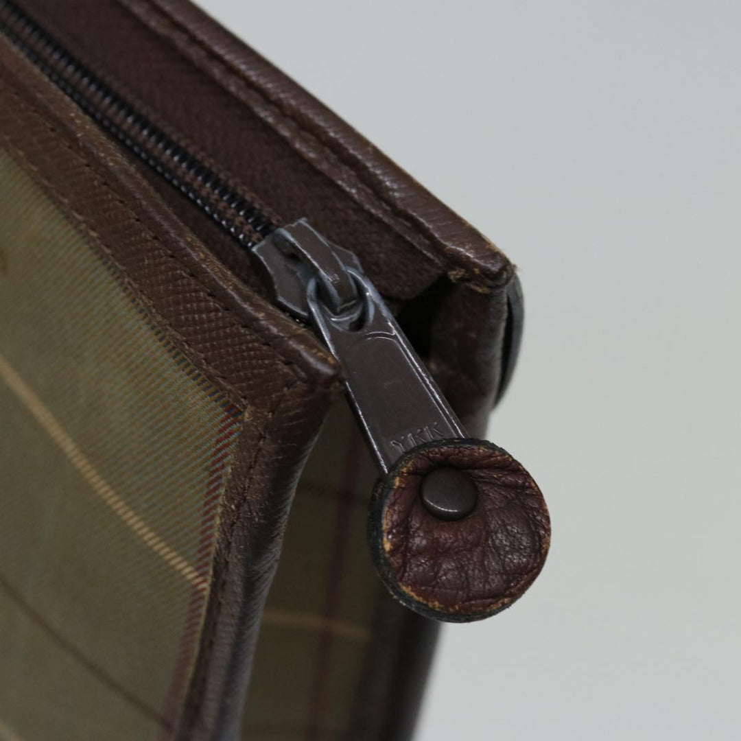 BurberrySs Nova Check Clutch Bag Canvas Brown Auth bs12054