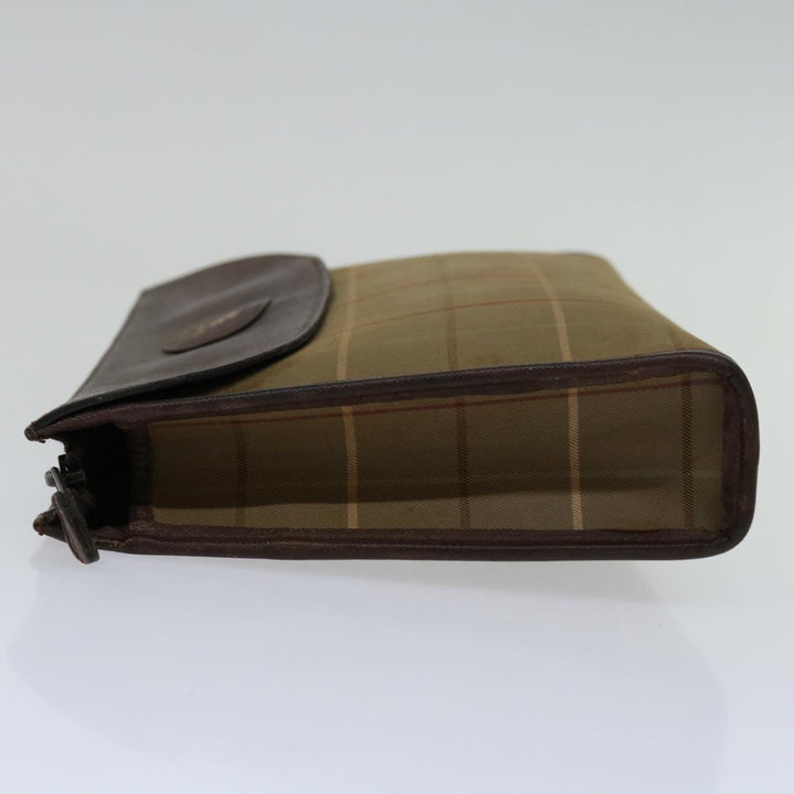BurberrySs Nova Check Clutch Bag Canvas Brown Auth bs12054
