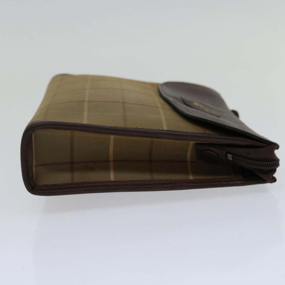 BurberrySs Nova Check Clutch Bag Canvas Brown Auth bs12054