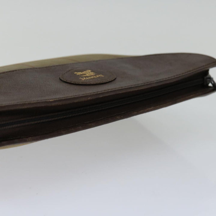 BurberrySs Nova Check Clutch Bag Canvas Brown Auth bs12054
