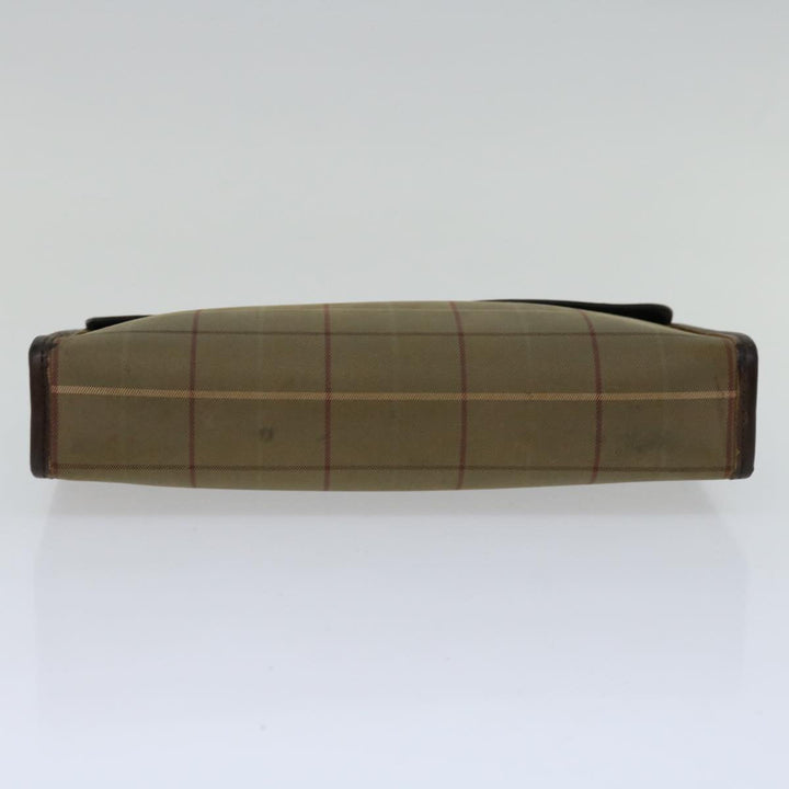 BurberrySs Nova Check Clutch Bag Canvas Brown Auth bs12054