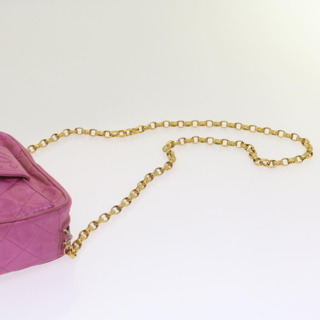 Top Quality Chanel Chain Shoulder Bag Satin Pink CC Auth bs12068