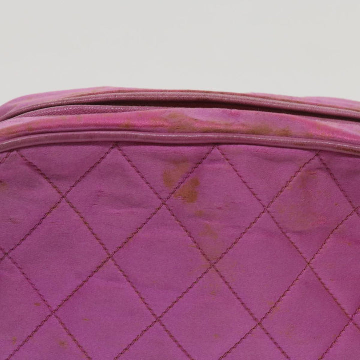 Top Quality Chanel Chain Shoulder Bag Satin Pink CC Auth bs12068