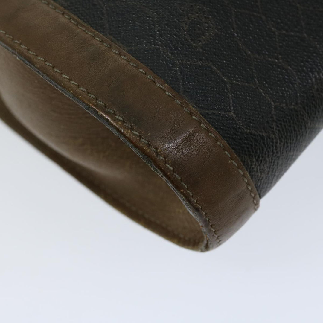 CHRISTIAN Top quality Dior Honeycomb Canvas Clutch Bag PVC Leather Black Auth bs12112