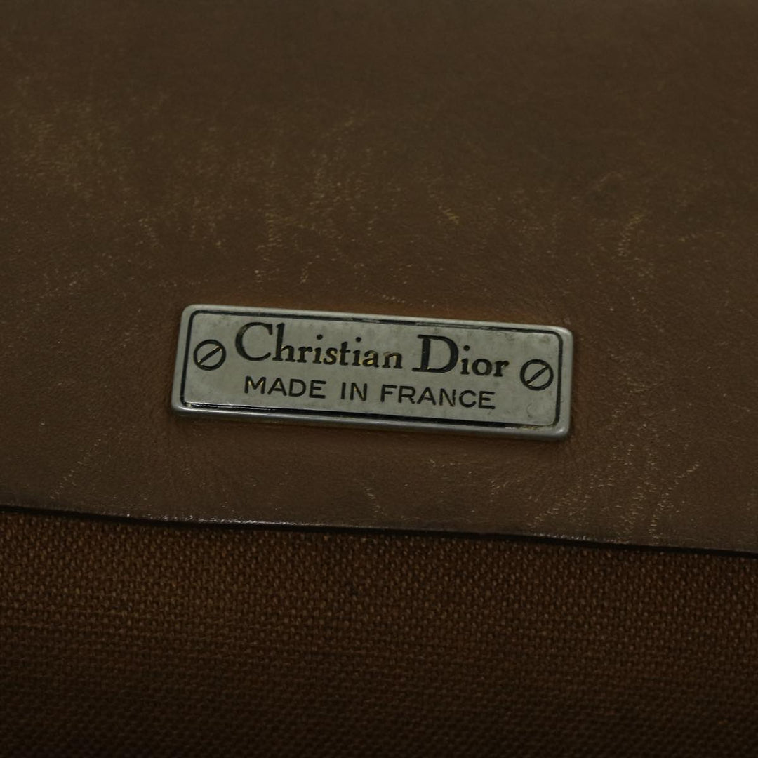 CHRISTIAN Top quality Dior Honeycomb Canvas Clutch Bag PVC Leather Black Auth bs12112