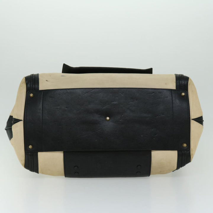 Chloe Hand Bag Leather Black Beige bs12116