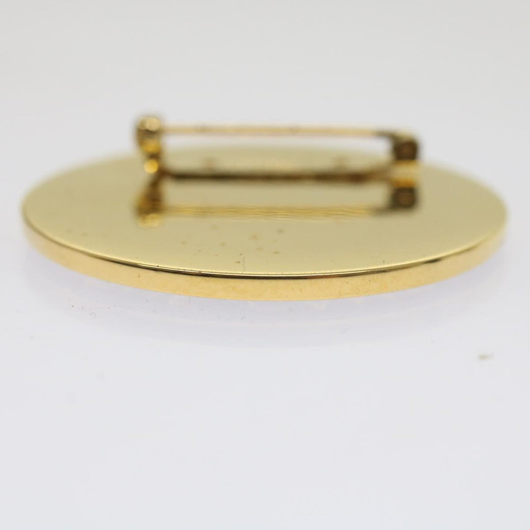 Chanel Brooch metal Gold CC Auth bs12167
