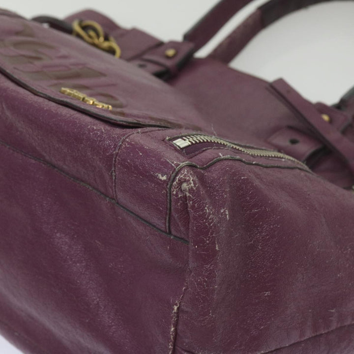 Chloe Wallet Hand Bag Leather 4Set Black Purple Brown bs12169
