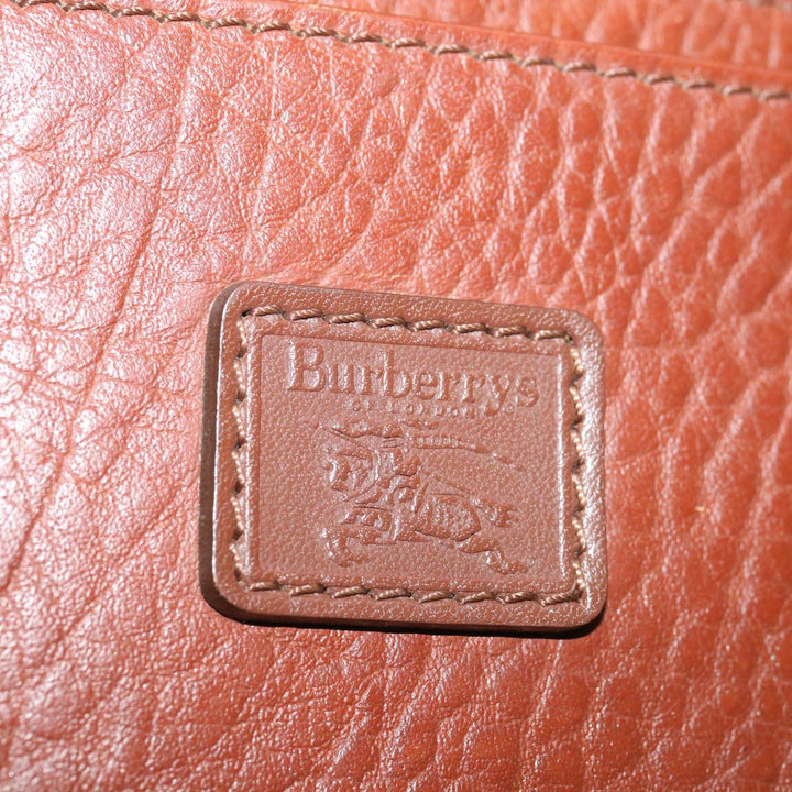 BurberrySs Clutch Bag Leather Brown Auth bs12180