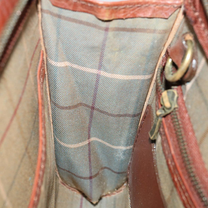 BurberrySs Clutch Bag Leather Brown Auth bs12180