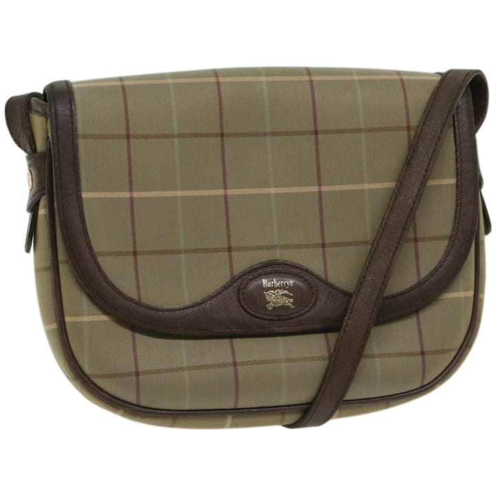 BurberrySs Nova Check Shoulder Bag Canvas Beige Auth bs12210