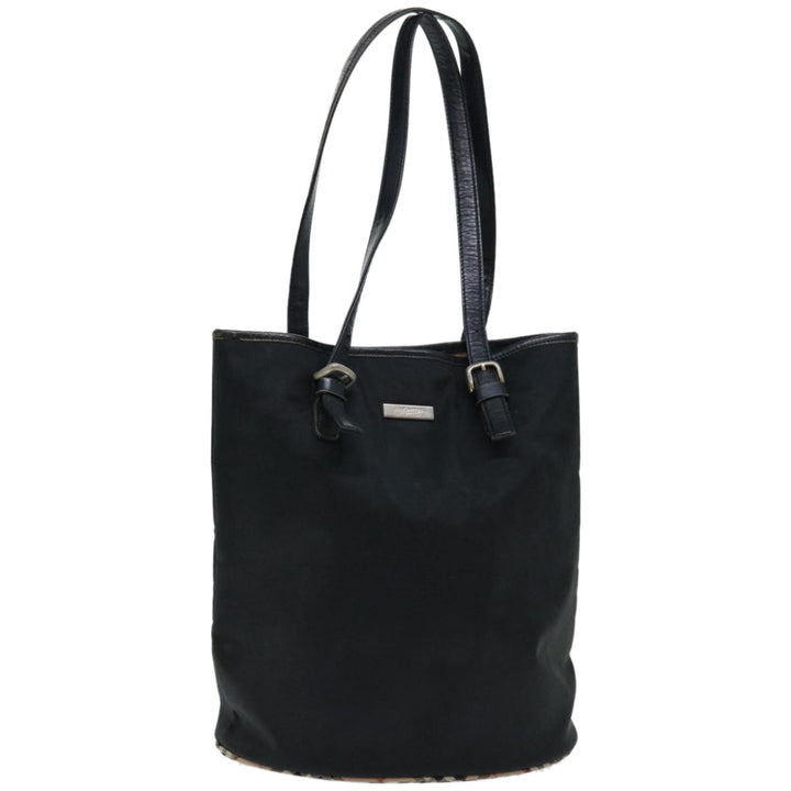 BurberrySs Nova Check Blue Label Shoulder Bag Nylon Beige Black Auth bs12222
