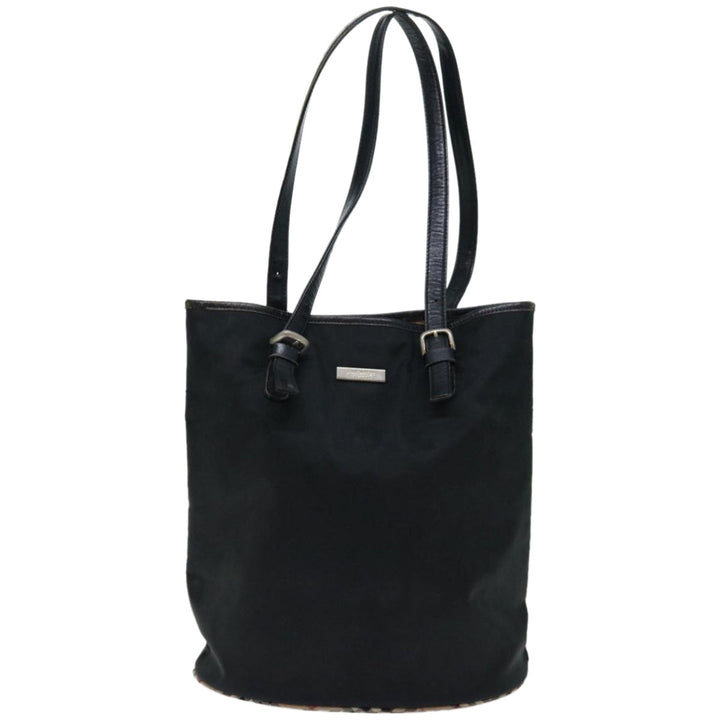 BurberrySs Nova Check Blue Label Shoulder Bag Nylon Beige Black Auth bs12222