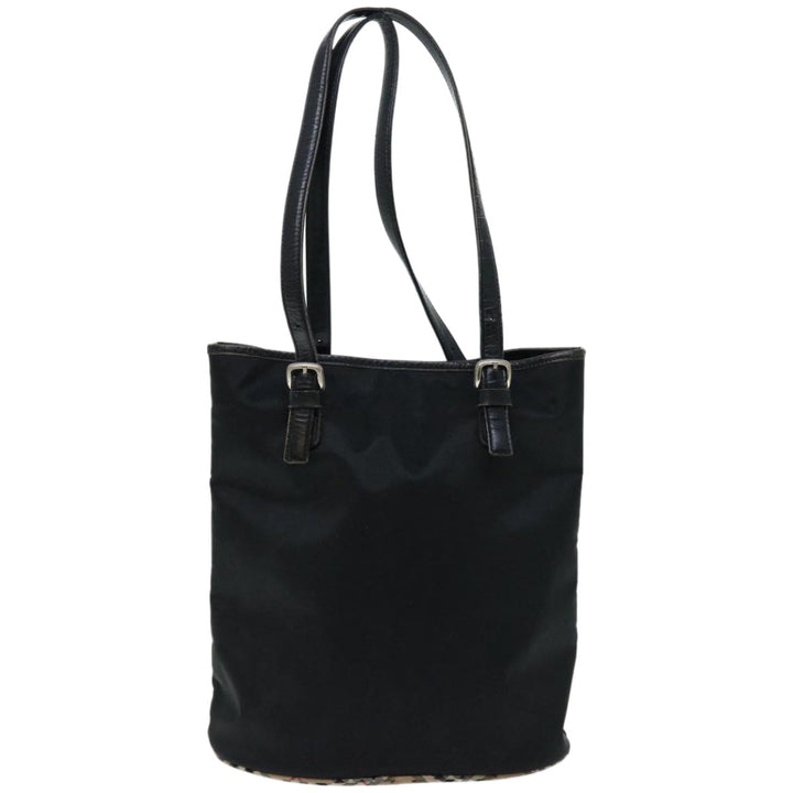 BurberrySs Nova Check Blue Label Shoulder Bag Nylon Beige Black Auth bs12222