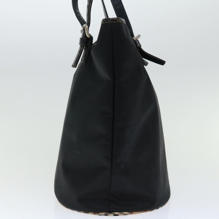 BurberrySs Nova Check Blue Label Shoulder Bag Nylon Beige Black Auth bs12222