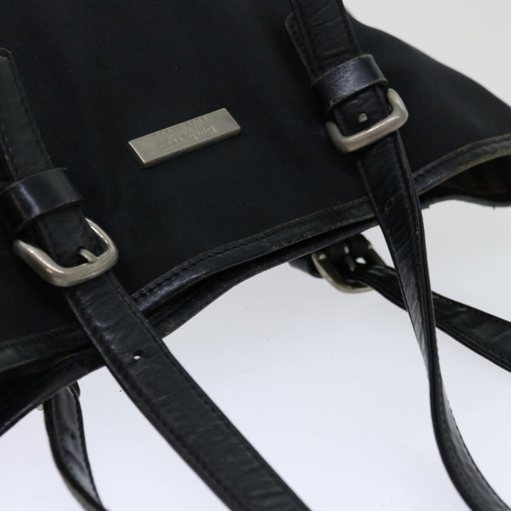BurberrySs Nova Check Blue Label Shoulder Bag Nylon Beige Black Auth bs12222