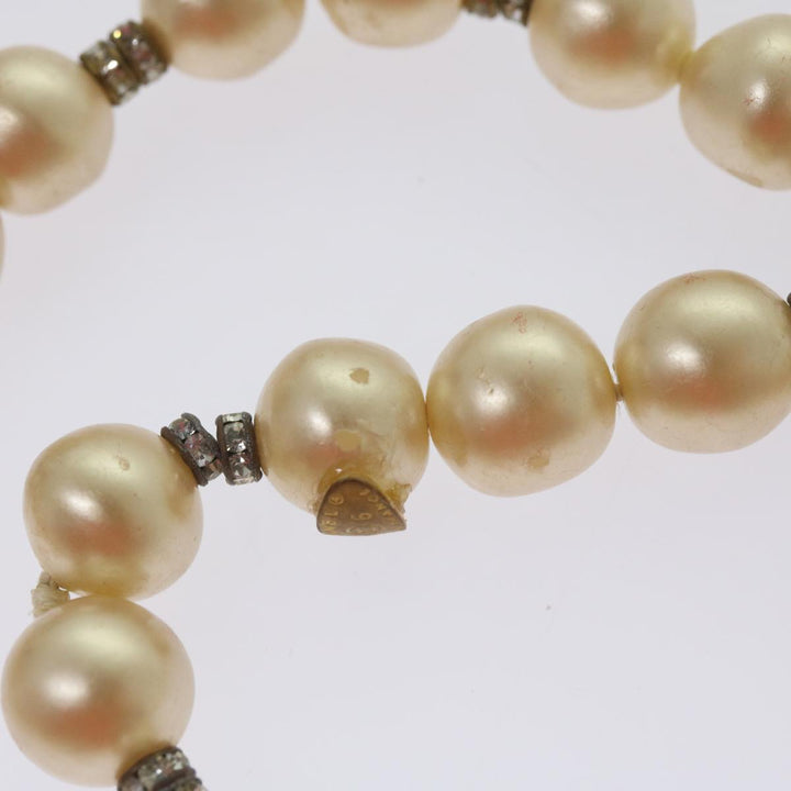 Chanel Pearl Bracelet metal White CC Auth bs12272