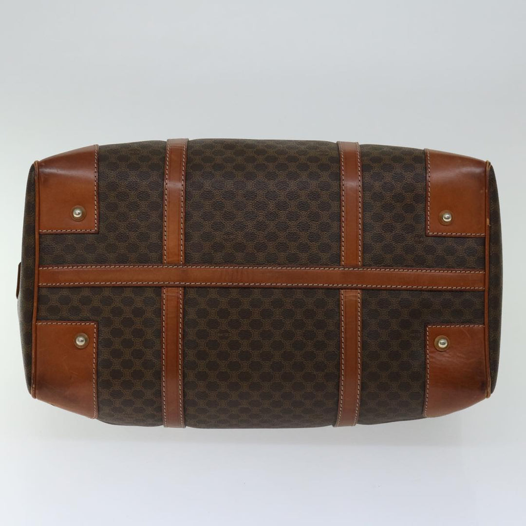 Celine Macadam Canvas Boston Bag PVC Brown  12321