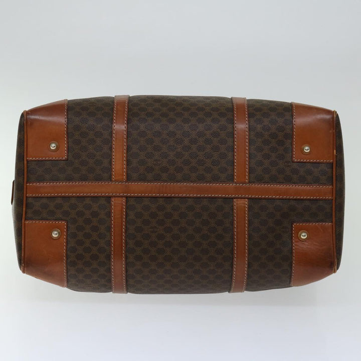 Celine Macadam Canvas Boston Bag PVC Brown  12321
