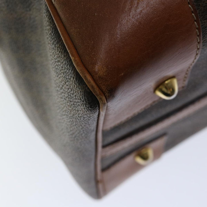 Celine Macadam Canvas Boston Bag PVC Brown  12321