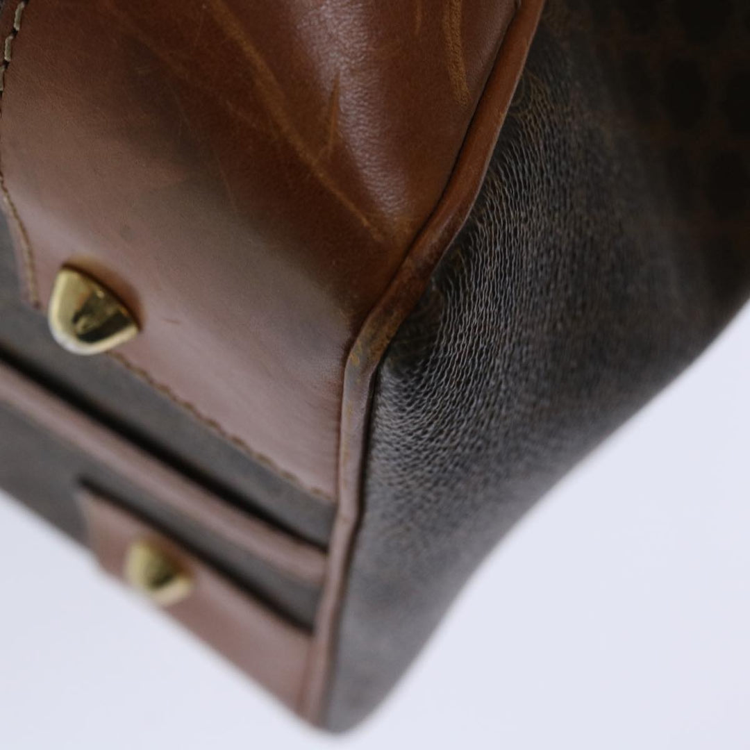 Celine Macadam Canvas Boston Bag PVC Brown  12321