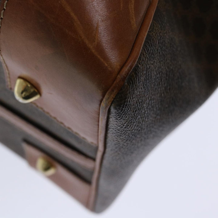Celine Macadam Canvas Boston Bag PVC Brown  12321
