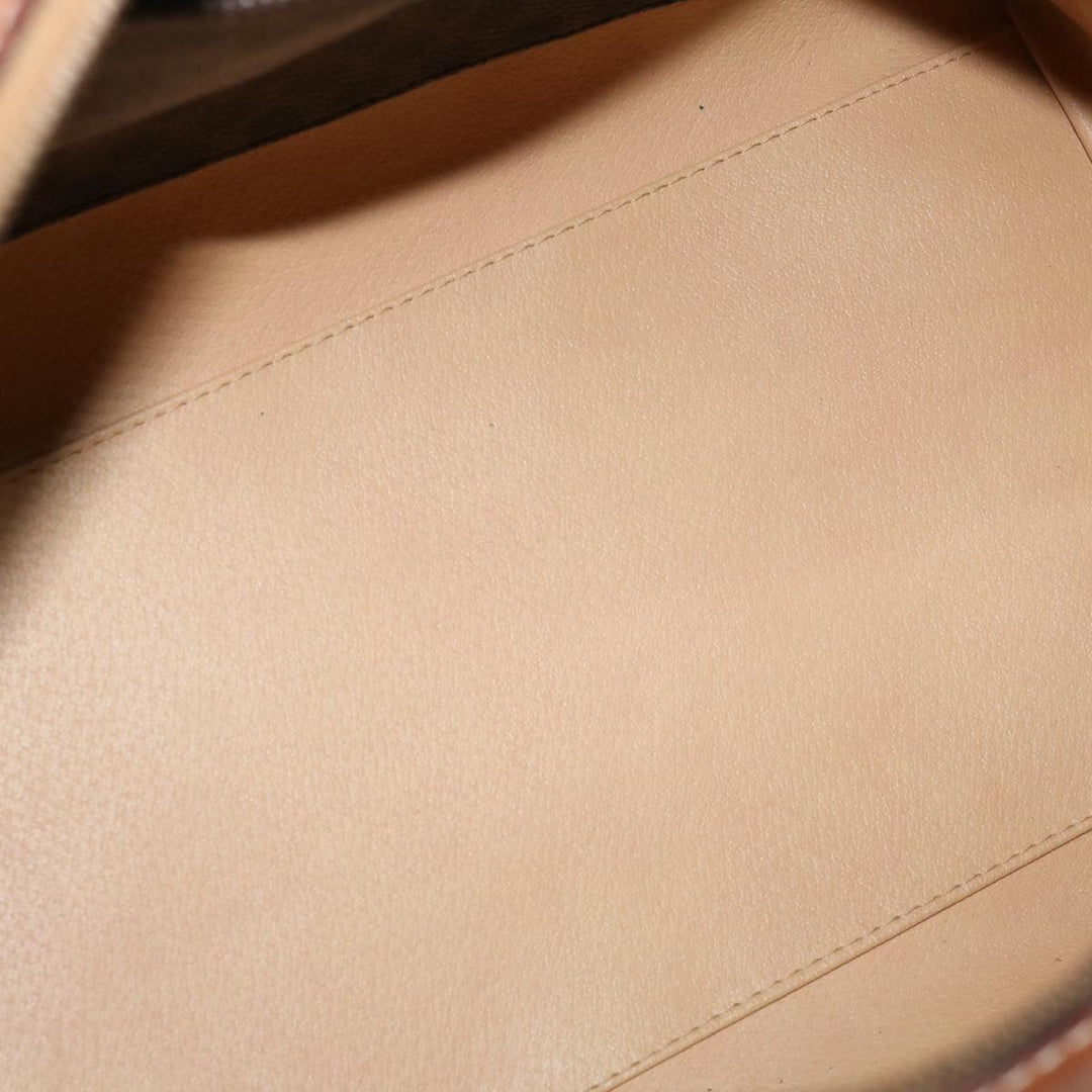 Celine Macadam Canvas Boston Bag PVC Brown  12321