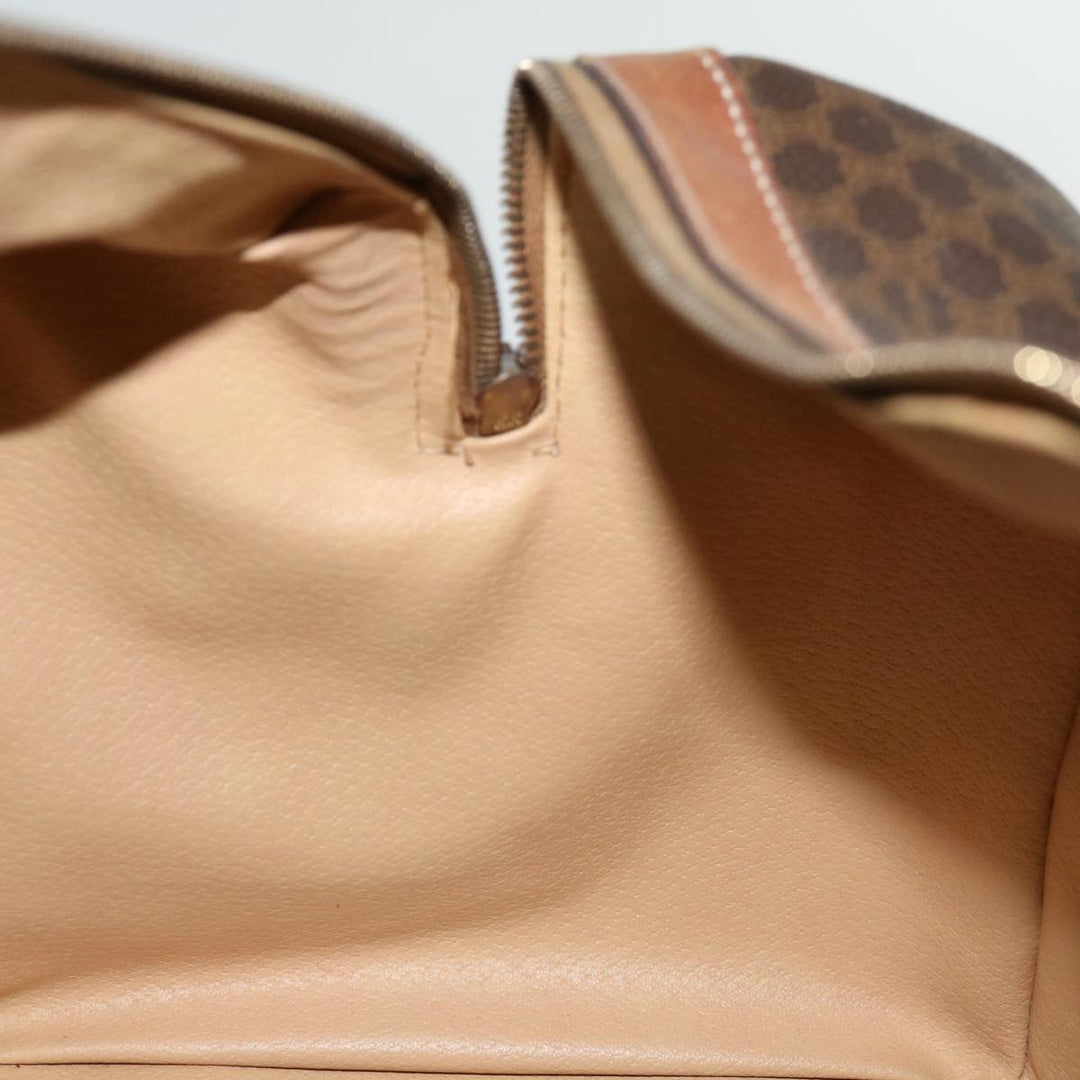 Celine Macadam Canvas Boston Bag PVC Brown  12321