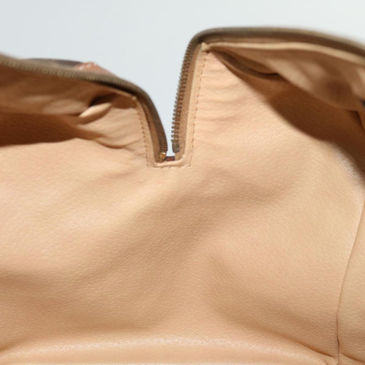Celine Macadam Canvas Boston Bag PVC Brown  12321