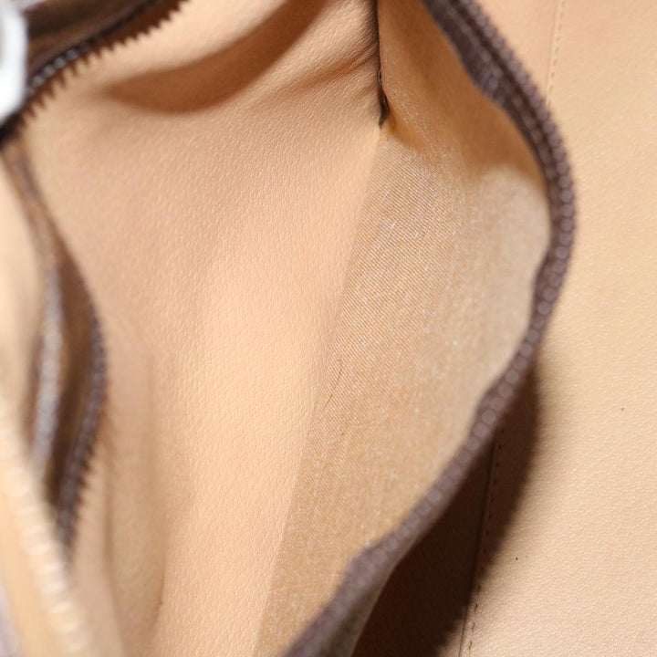 Celine Macadam Canvas Boston Bag PVC Brown  12321