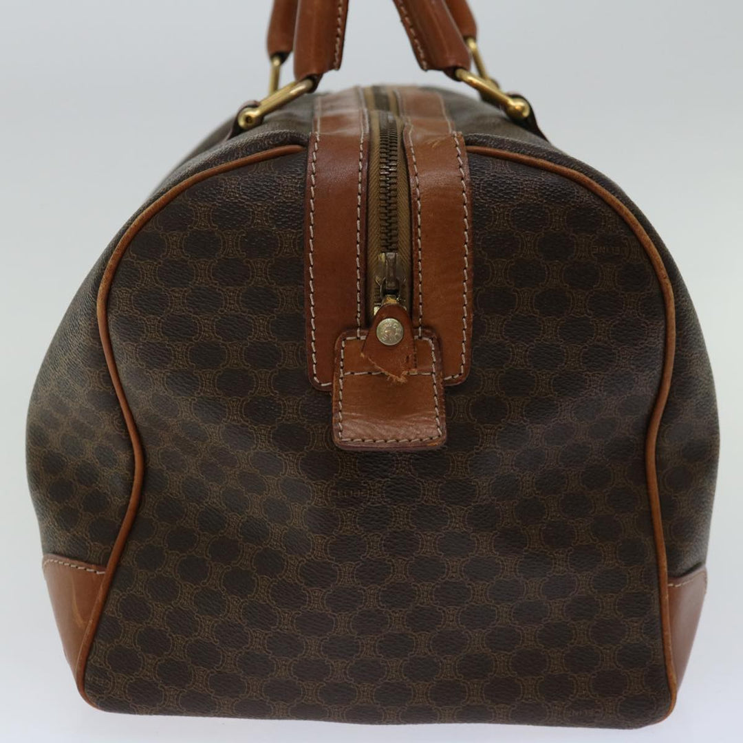 Celine Macadam Canvas Boston Bag PVC Brown  12321
