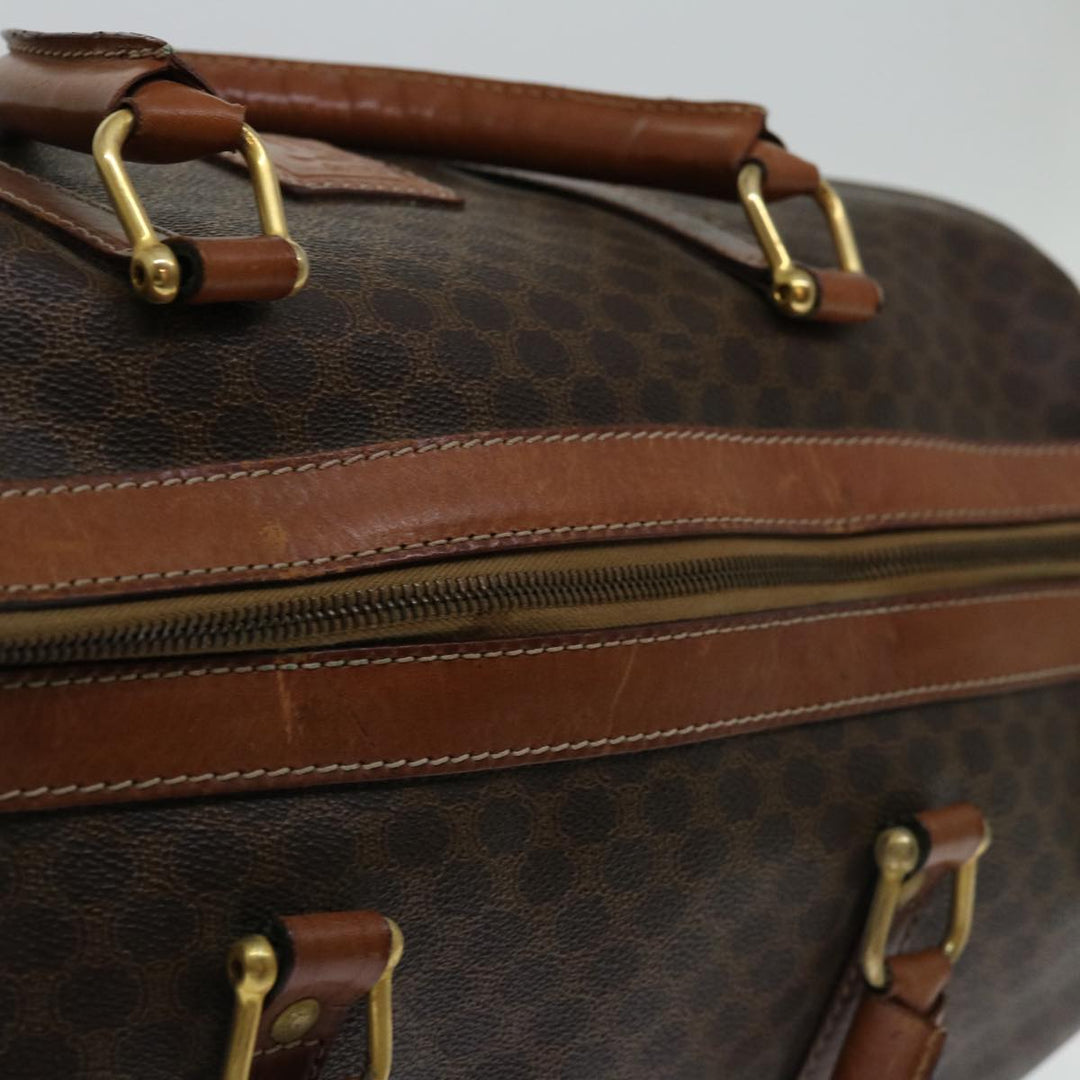 Celine Macadam Canvas Boston Bag PVC Brown  12321