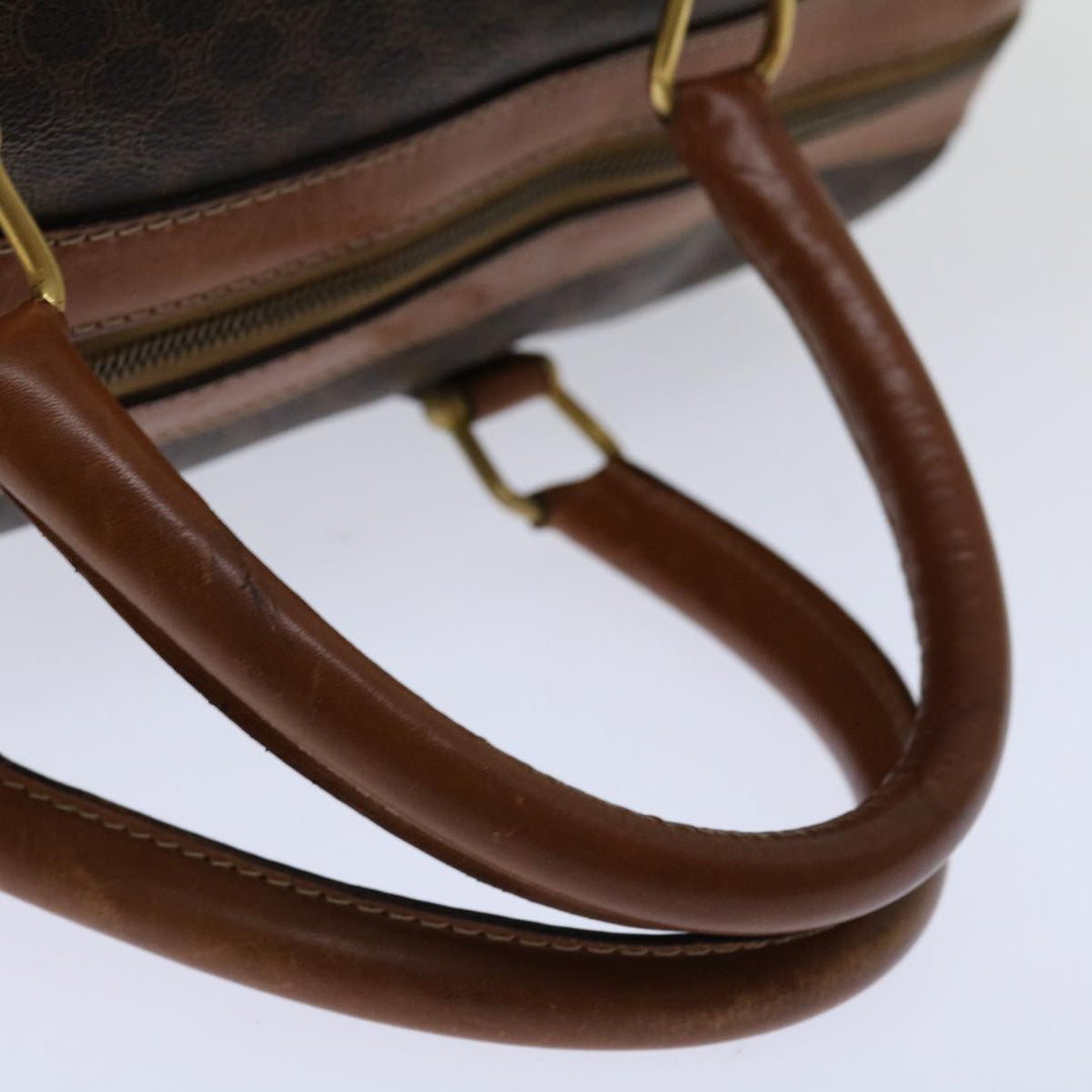 Celine Macadam Canvas Boston Bag PVC Brown  12321