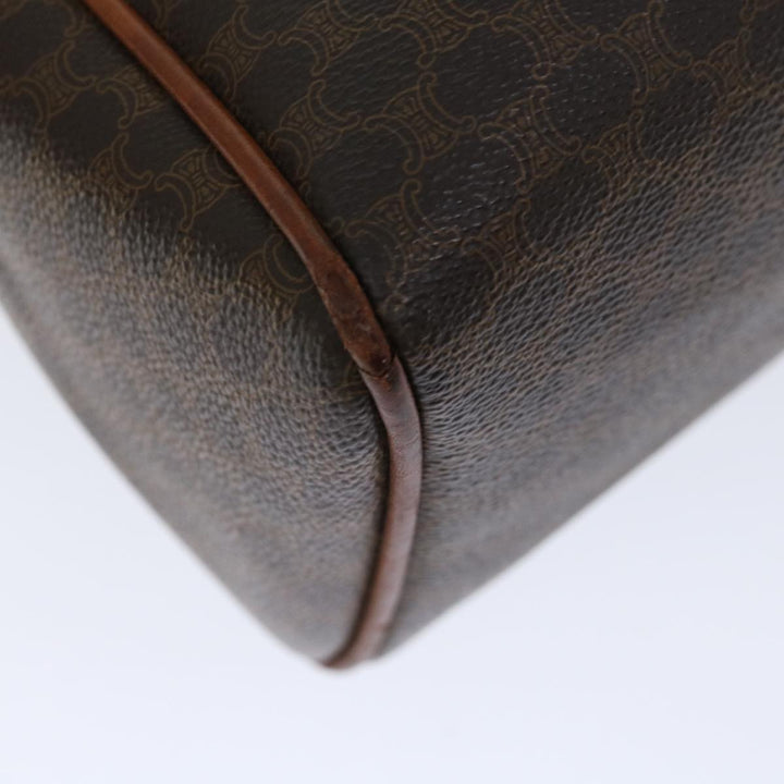 Celine Macadam Canvas Hand Bag PVC Brown Auth bs12370