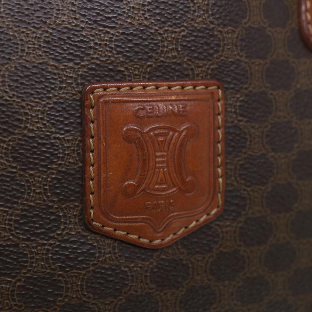 Celine Macadam Canvas Hand Bag PVC Brown Auth bs12370