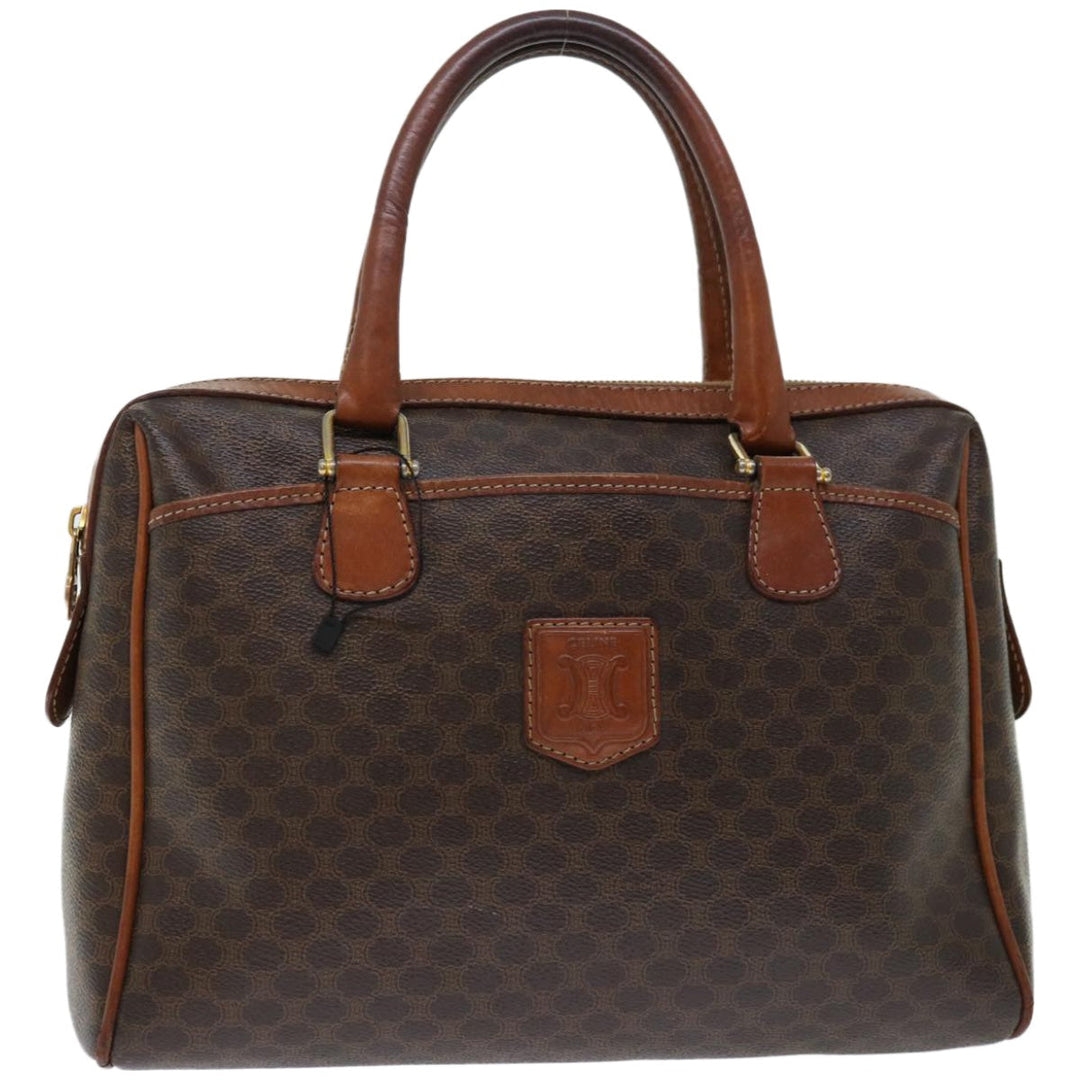 Celine Macadam Canvas Hand Bag PVC Brown Auth bs12370